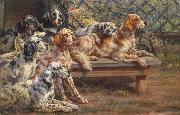 Osthaus, Edmund Henry Seven English Setters oil painting artist